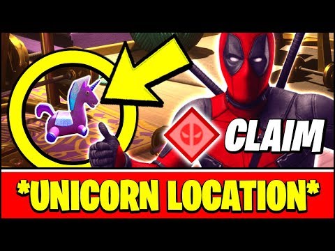 FIND DEADPOOL'S STUFFED UNICORN EXACT LOCATION & REWARDS (Fortnite DEADPOOL Week 5)