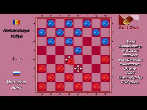 Morozova Sofia (RUS) - Romanskaya Yuliya (MDA). World Draughts-64_women-2009. Final.