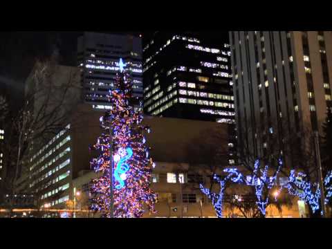 EPCOR lights up the Edmonton Christmas tree in Churchill Square