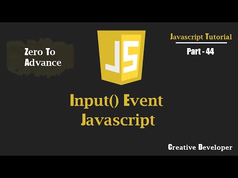 Input Event Javascript Javascript Tutorial