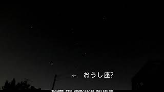 [タイムラプス]20/11/13　おうし座流星群　［癒しの映像］ コマドリ間隔３
