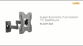 How to Install Super Economy Full-motion TV Wall Mount | KLA27-222 | LUMI
