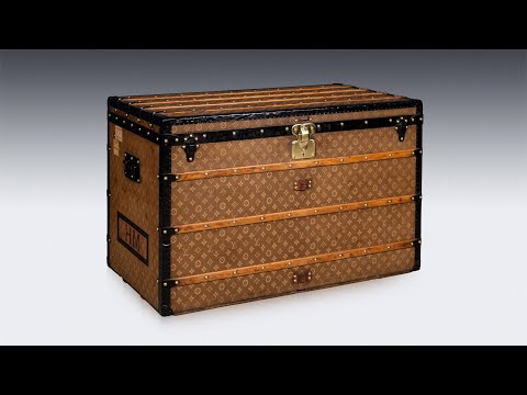 ANTIQUE 20thC LOUIS VUITTON "MALLE HAUTE" TRUNK IN WOVEN CANVAS, FRANCE c.1900