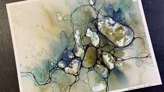 Abstract WATERCOLOR & INK - Relaxing Painting Process - 323