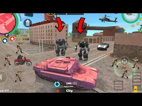 Rope Hero: Vice Town - (Pink Tank Fight Car Robot) Bike Drive on Bridge Racing - Android Gameplay HD