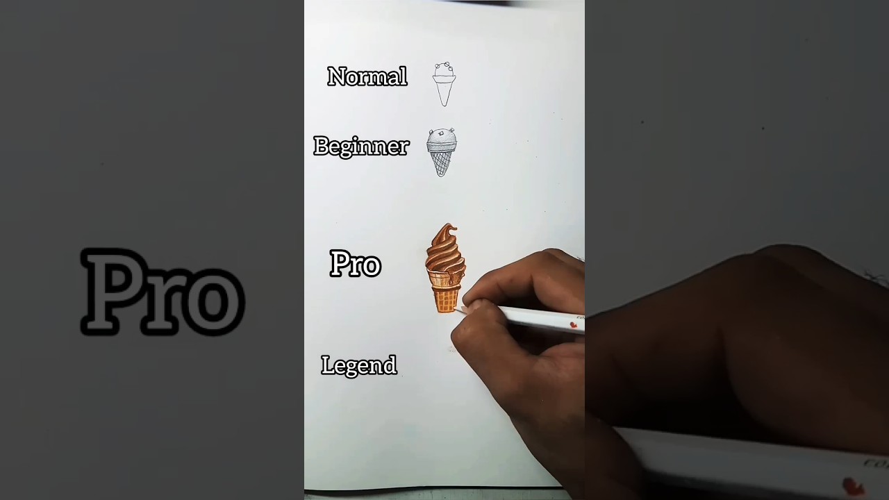 ice cream 🍦 Sketch - art normal vs legend #drawing #art #icecream