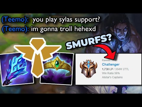 I play Smurf Queue and my teemo griefs me cause I picked Sylas Support but I 1v9 and make enemy ff