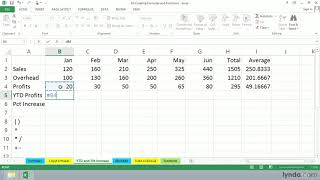 Excel 2013 tutorial: Calculating the year-to-date profits | lynda.com