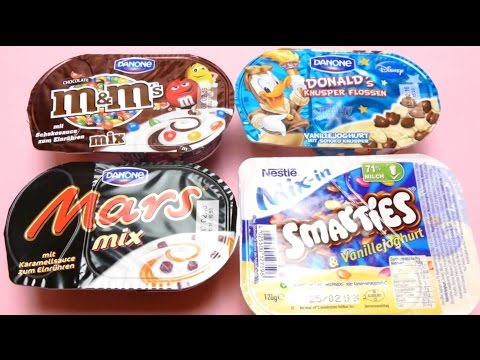 German Sweets - Nestle Mars, M&M's, Smarties & Danone Donald Duck Dessert