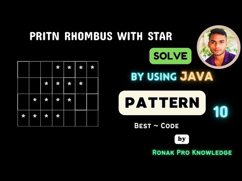 Print Rhombus With Star Rhombus Pattern Java Pattern Pattern Code Code With Ronak_