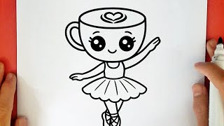 COMO DESENHAR UMA BAILARINA CAPPUCCINA KAWAII