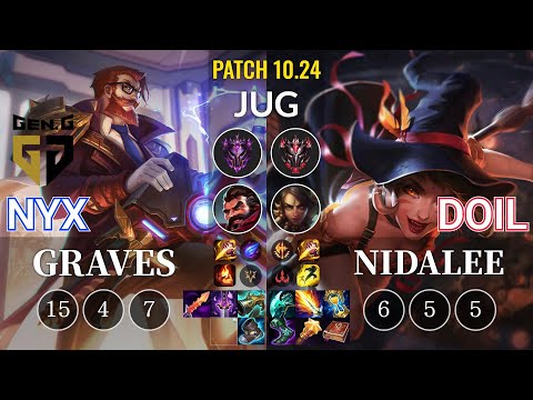 GEN Nyx Graves vs Doil Nidalee Jungle - KR Patch 10.24