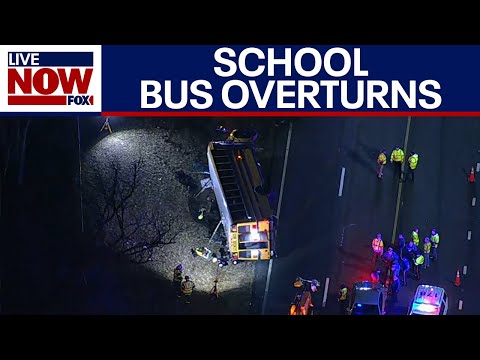 Video | School bus overturns on New Jersey parkway, 13 hospitalized | LiveNOW from FOX