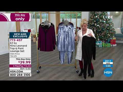 EZ by Nina Leonard Top   Pant Lounge Set