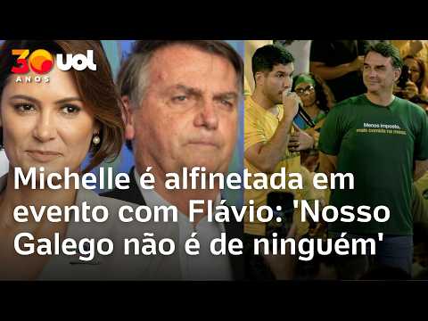 Michelle é alfinetada em evento com Flávio: ‘Nosso Galego não é de ninguém’