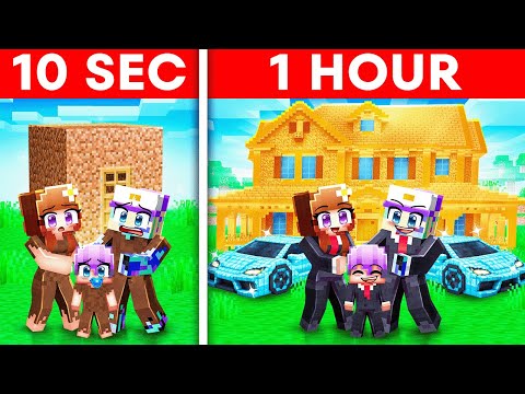 10 Seconds vs 1 Hour RICH FAMILY House Challenge!