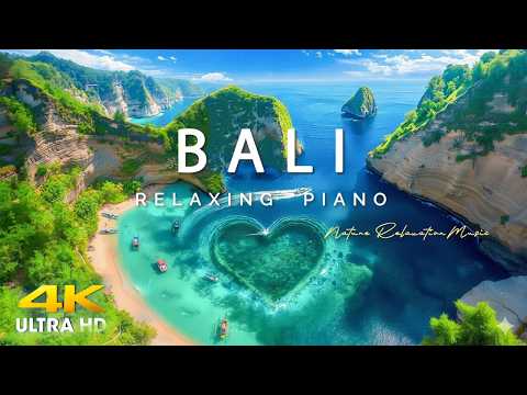 FLYING OVER BALI  (4K UHD) - Amazing Beautiful Nature Scenery & Relaxing Music