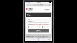 myRMIT Central Authentication Service PIN login