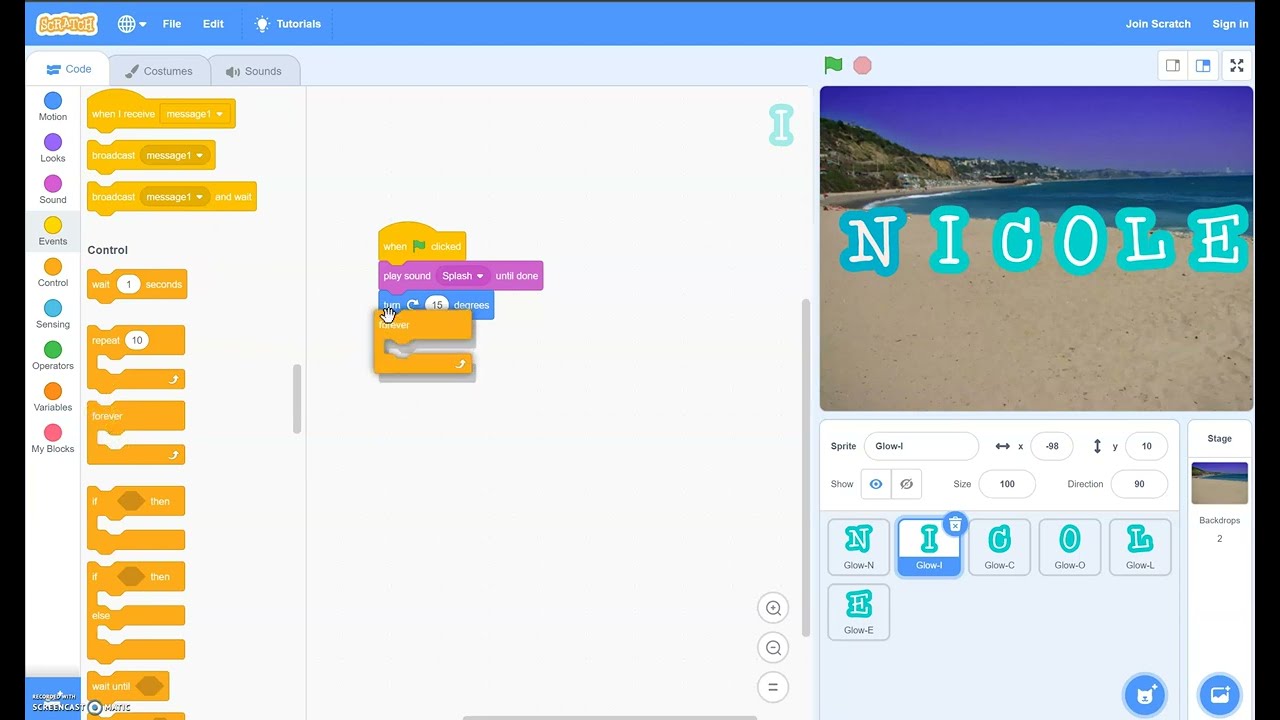 Scratch: Name Animation