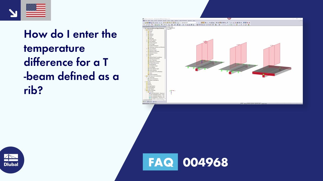 [EN] FAQ 004968 | How do I enter the temperature difference for a T‑beam defined as a rib ...