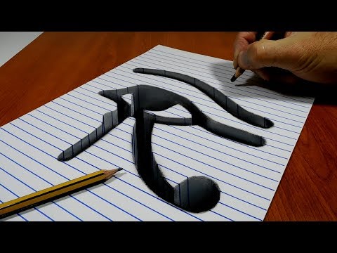 3D Trick Art Hole On Line Paper, Egyptian Symbol, Eye of Horus