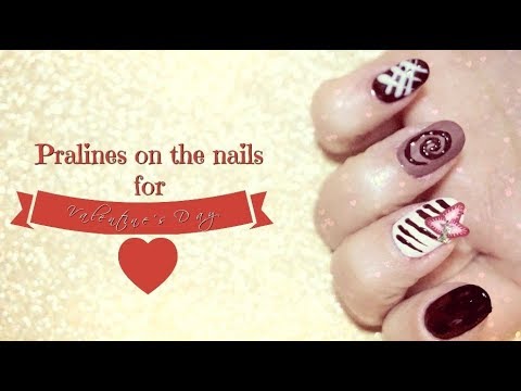 Getting ready for Valentine's Day | 5 praline designs (nail tutorial)