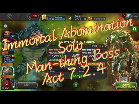 Immortal Abomination Solo Man-thing Boss Act 7.2.4 marvel contest of champions