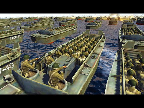 Largest D-DAY INFANTRY Beach Invasion EVER! - Men of War: WW2 Mod Battle Simulator