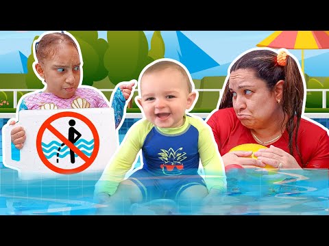 Novas regras de conduta para crianças na PISCINA (New Rules of Conduct) - Família MC Divertida