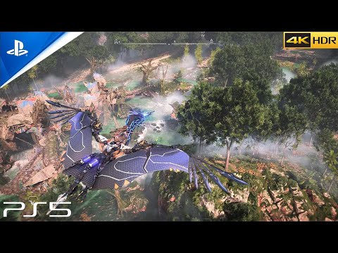 (PS5) Horizon Forbidden West Flying Gameplay | Beautiful Night Sky [4K HDR]
