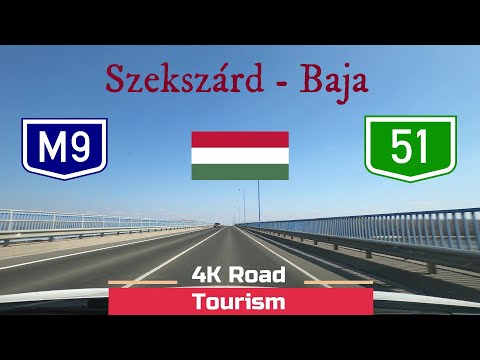 Driving Hungary: M9 & Route 51 Szekszárd - Baja - 4k scenic drive Danube Valley