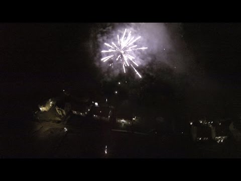 FPV night flight with fireworks