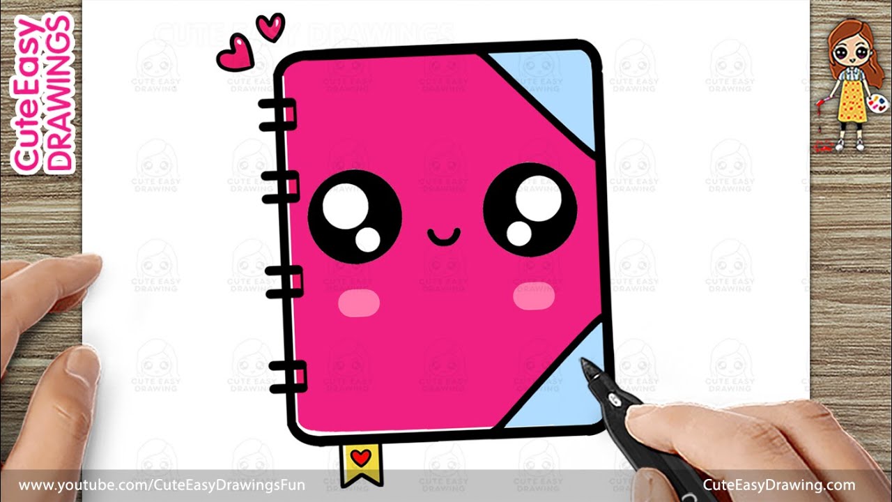 How to Draw a Cute Notebook - Easy for Kids And Toddlers