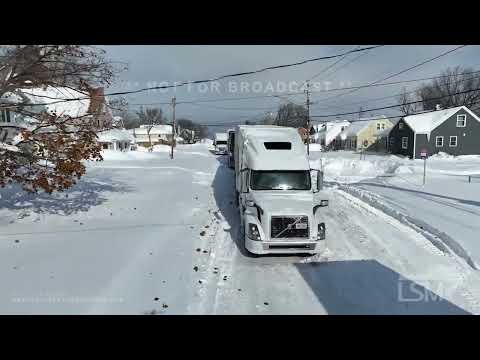 11-19-22 Orchard Park, NY-Drone of stranded semis stretching for miles.mp4
