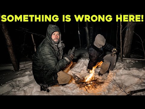 (SOMETHING IS WRONG HERE!) TERRIFYING NIGHT ATTEMPTING TO WINTER CAMP in the HAUNTED WOODS