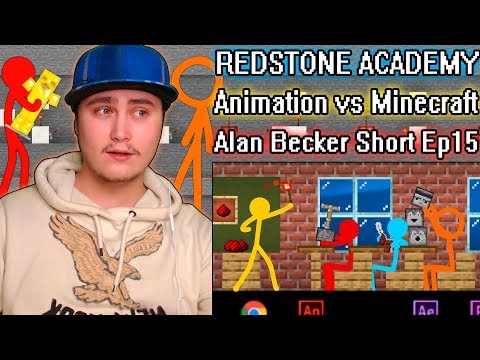 Skychrew - Redstone Academy - Animation vs. Minecraft Shorts Ep 15 | Reaction