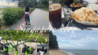 【シンガポール在住女子】シンガポールのEast Coast Park Beachでサイクリングをする休日 Singapore Weekend Vlog🚲