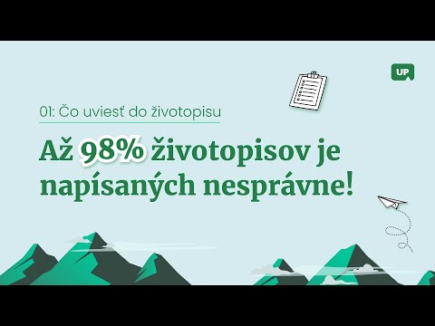 Video: Čo patrí do životopisu
