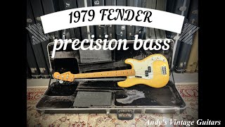 Video thumbnail for 1979 FENDER PRECISION BASS - Andy's Vintage Guitars by ANDY'S VINTAGE GUITARS