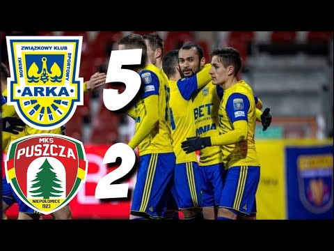 Puszcza Niepołomice-Arka Gdynia 2:5 Skrót Meczu