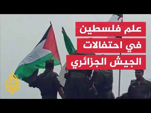 جنود جزائريون يرفعون علم فلسطين خلال عرض عسكري بمناسبة عيد الاستقلال