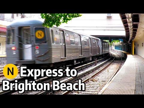 ⁴ᴷ⁶⁰ N Trains Rerouted over the Brighton Express Line to Brighton Beach