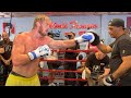 LOGAN PAUL BLASTING MITTS WITH KO POWER AHEAD OF FLOYD MAYWEAATHER FIGHT