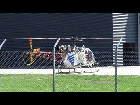 Helico Lama SA315B HB-ZMT Air Glaciers takeoff Sion airport Valais Switzerland 19.08.2020