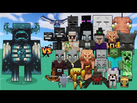 Warden vs Every Mob in Minecraft 1.20 Bedrock Edition