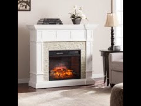 FI9638: Merrimack Corner Convertible Infrared Electric Fireplace - White Assembly Video