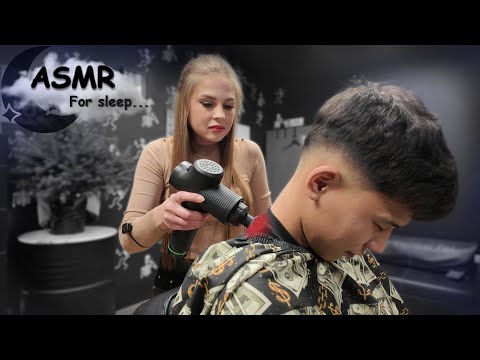 💈This Massage Knocked Him Out 😴 | ASMR Barbershop