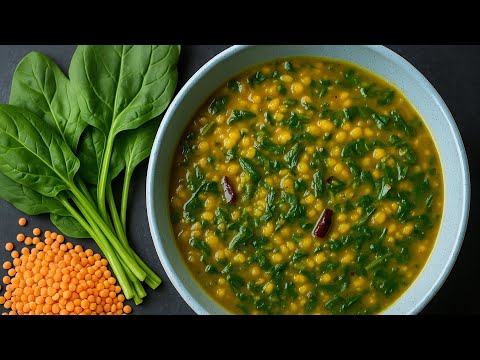 Spinach & Red Lentil Curry | Easy Palong Shak Masoor Dal Recipe | Healthy Bengali Dal | Pikykitchen