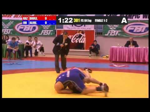 A.Karimi (IRI) vs A.Dauletbekov (KAZ) 84kg 1-2 FINAL - 2013 Asian Junior Wrestling Championships