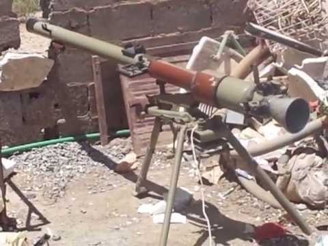 استهداف تحصينات قوات النظام في مطار دير الزور العسكري بواسطة قاذف بي 9 من قبل لواء الشهيد رفيق الحريري